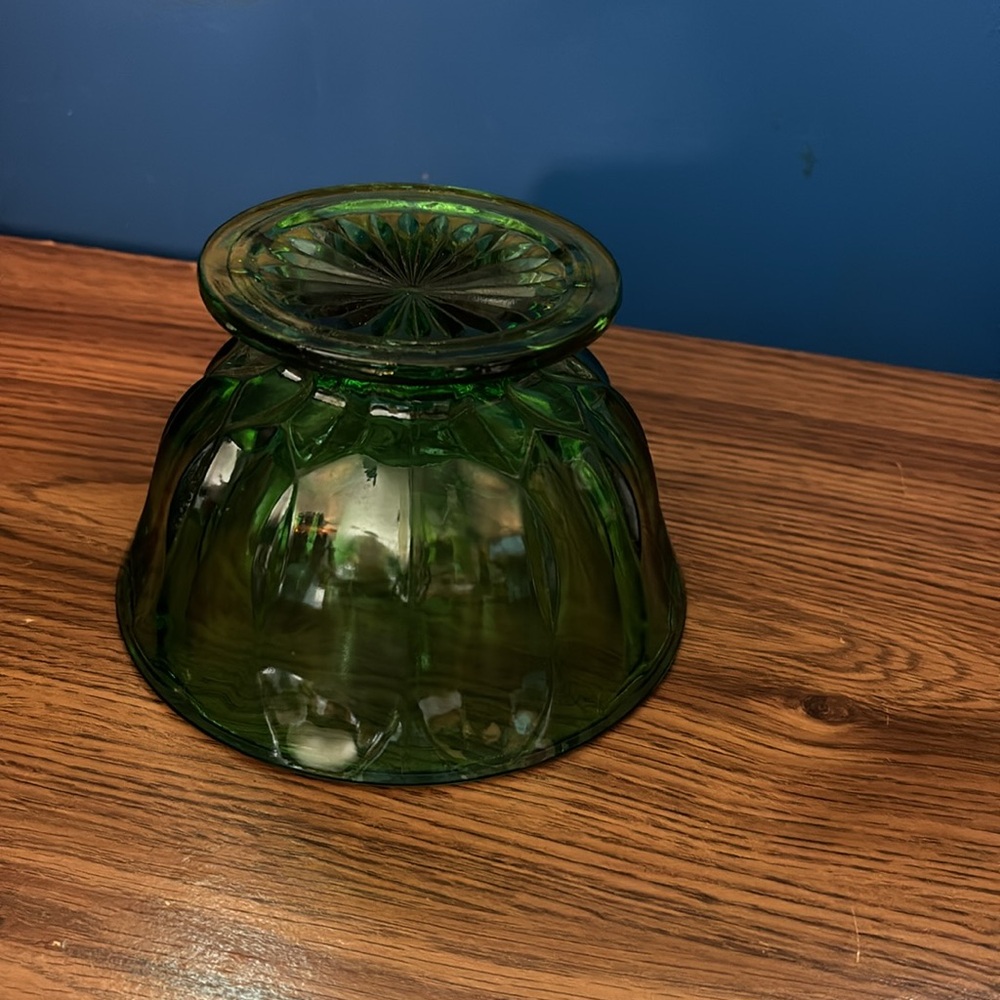 Small Round Green Clear Coffee Table Fruit Bowl Knick Knack Jewelry Ring Holder - Picture 10 of 16